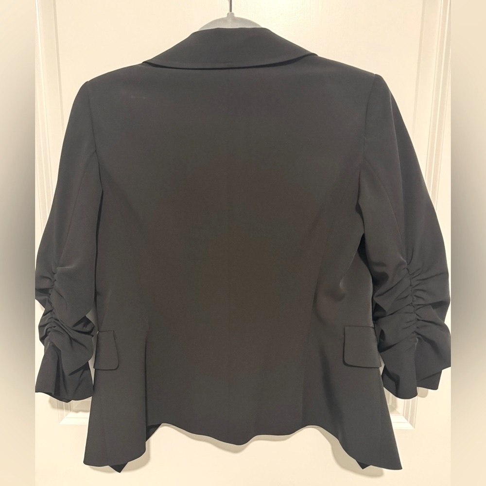 Vintage Laundry by Shelli Segal Black Rugged 3/4 Sleeve Women's Stretch Blazer - Picture 5 of 9
